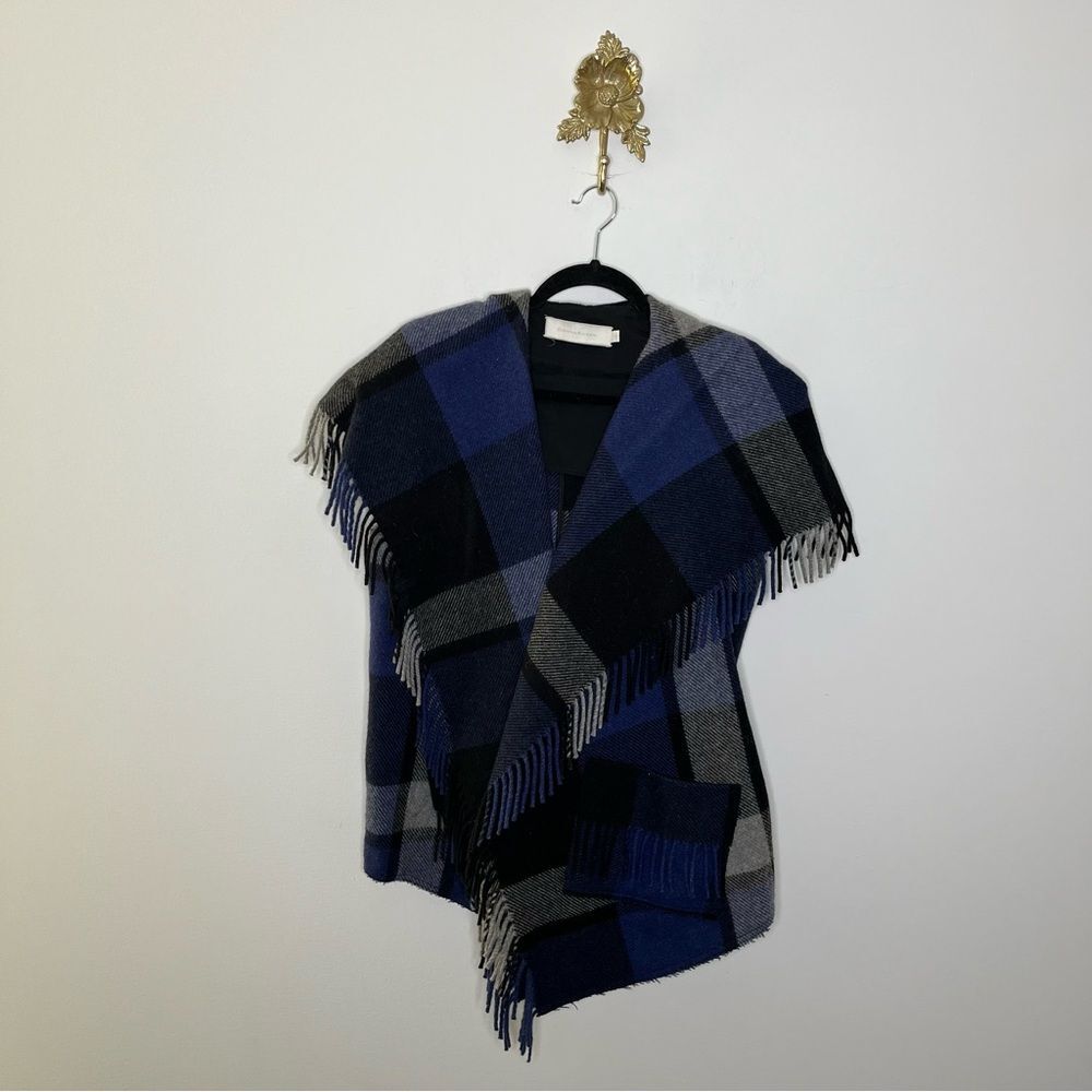 Donna Karan Collection Wool Fringe Vest M